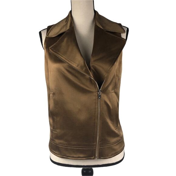 Massimo Dutti Satin Moto Vest XS - Picture 2 of 8